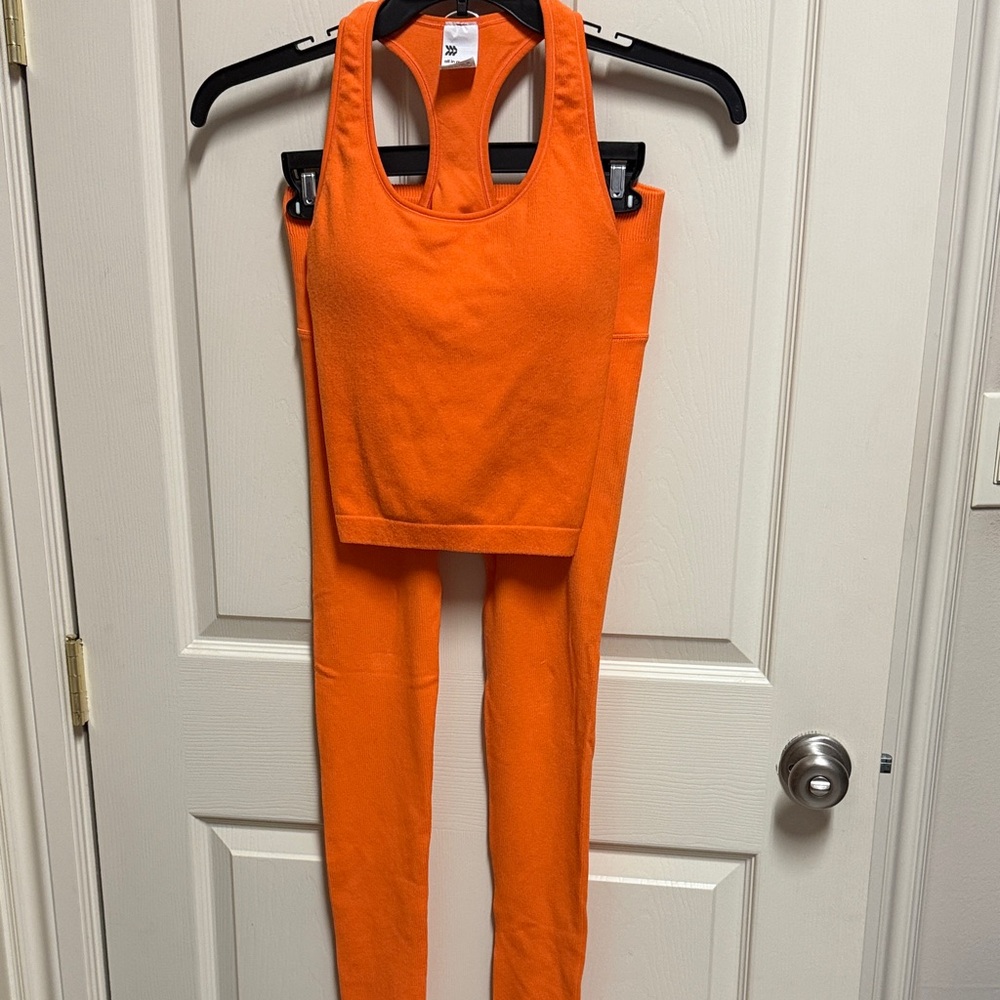 Target All in Motion Orange Athletic Tank and Leggings Set